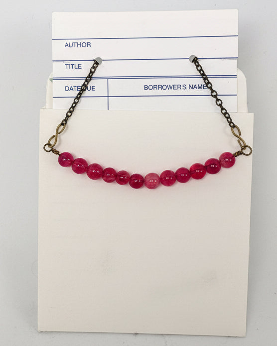 Raspberry Agate Bar Necklace