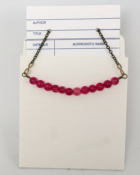 Raspberry Agate Bar Necklace